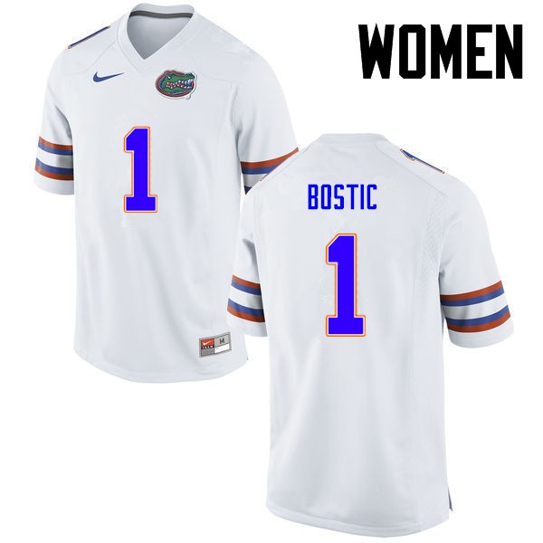Florida Gators Women #1 Jonathan Bostic College Football White